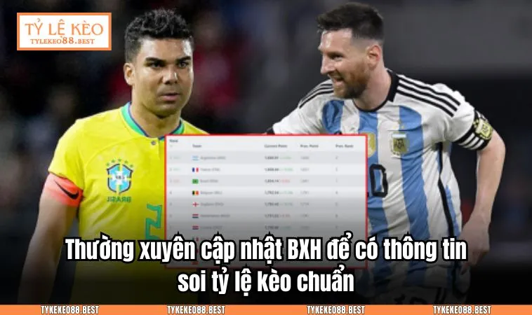 bxh bong da 2 Thường xuyên cập nhật BXH để có thông tin soi tỷ lệ kèo chuẩn